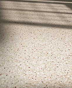 Carrelage, Effet terrazzo, Teinte beige,blanche,multicolore, Grès cérame non-émaillé, 60x60 cm, Surface antidérapante