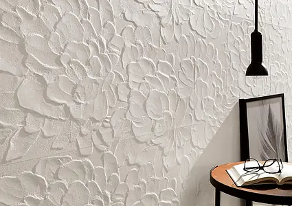 Hintergrundfliesen, Farbe weiße, Stil handgemacht, Keramik, 50x120 cm, Oberfläche matte