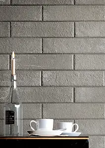 Effect stone,brick, Color grey, Background tile, Unglazed porcelain stoneware, 7.5x30 cm, Finish antislip