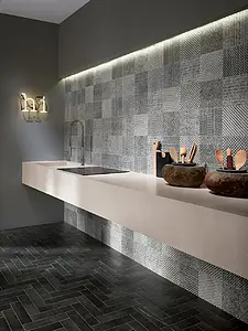 Effect stone, Color white, Style patchwork, Background tile, Unglazed porcelain stoneware, 20x20 cm, Finish antislip