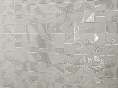 Piastrelle effetto mosaico, Colore grigio, Ceramica, 25x75 cm, Superficie opaca