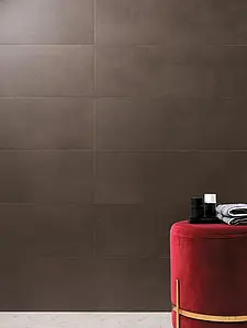 Piastrella di fondo, Effetto unicolore, Colore marrone, Ceramica, 25x75 cm, Superficie opaca
