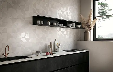 Background tile, Color white, Ceramics, 25x75 cm, Finish matte
