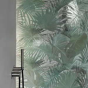 Background tile, Color green, Style handmade, Ceramics, 50x120 cm, Finish matte