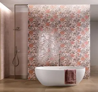 Background tile, Effect unicolor, Color pink, Ceramics, 50x120 cm, Finish matte