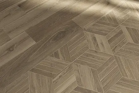 Mosaïque, Effet bois, Teinte brune, Grès cérame non-émaillé, 37.5x43 cm, Surface mate