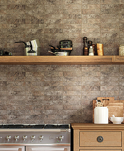 Background tile, Effect brick,slate, Color brown, Unglazed porcelain stoneware, 6x24 cm, Finish matte