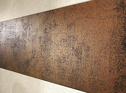 Decoración, Efecto metal, Color marrón, Cerámica, 50x75 cm, Acabado mate