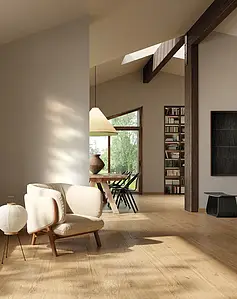 Background tile, Effect wood, Color beige, Unglazed porcelain stoneware, 20x120 cm, Finish matte