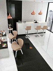 Background tile, Color black, Unglazed porcelain stoneware, 75x150 cm, Finish glossy