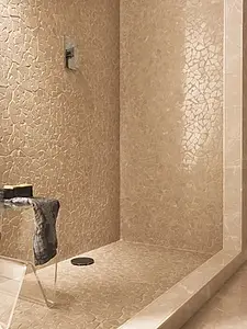 Effect steenlook, Kleur beige, Mozaïek, Ongeglazuurd porseleinen steengoed, 30x30 cm, Oppervlak gepolijst