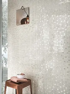 Mosaic tile, Effect stone,carrara, Color white, Ceramics, 30.5x30.5 cm, Finish glossy