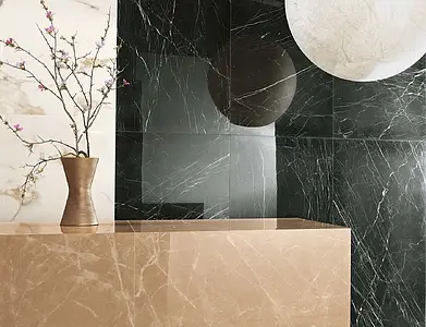 Grundflise, Effekt sten,other marbles, Farve sort, Uglaseret porcelænsstentøj, 80x160 cm, Overflade poleret