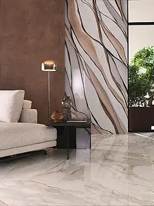 Background tile, Effect metal, Color brown, Unglazed porcelain stoneware, 120x278 cm, Finish matte