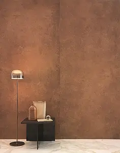 Taustalaatta, Teema metalli, Väri ruskea väri, Lasittamaton porcellanato, 120x278 cm, Pinta matta