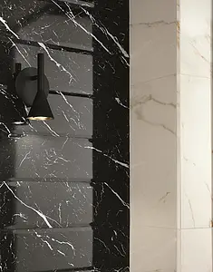 Piastrella di fondo, Effetto pietra,calacatta, Colore bianco, Ceramica, 50x120 cm, Superficie lucida