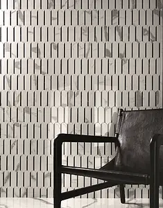 Mosaic tile, Effect stone,carrara, Color black & white, Ceramics, 28.2x31 cm, Finish glossy
