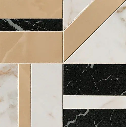 FAP Ceramiche, Roma Gold, fQKB_RomaG.Calac.Delicato/OniceMiele/NeroEleg.DecoMosaico