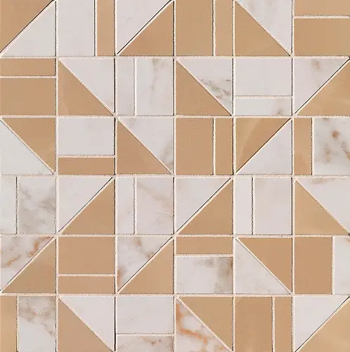 FAP Ceramiche, Roma Gold, fQKM_RomaGoldCalacattaDelicato/OniceMieleSlashMosaico