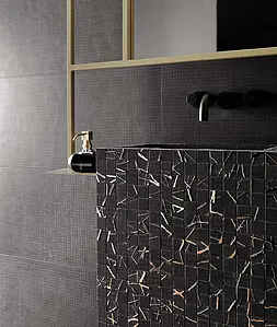 Mosaik, Farbe schwarze, Unglasiertes Feinsteinzeug, 30x30 cm, Oberfläche matte