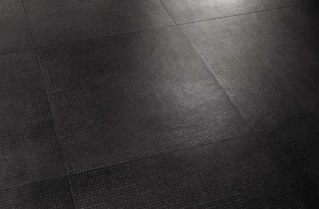 Piastrella di fondo, Colore nero, Gres porcellanato non smaltato, 80x80 cm, Superficie opaca