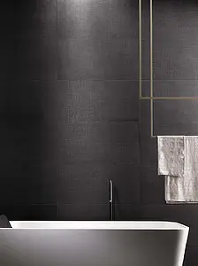 Background tile, Color black, Unglazed porcelain stoneware, 40x80 cm, Finish matte
