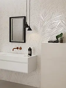 Dekorativt stykke, Farge hvit, Keramikk, 80x160 cm, Overflate matt