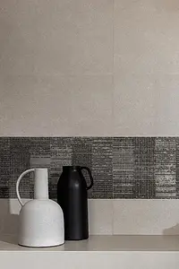 Dekorativt stykke, Effekt metall, Farge grå, Stil patchwork, Keramikk, 25x75 cm, Overflate matt