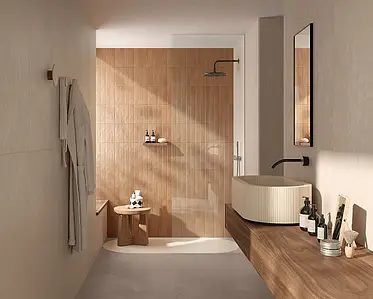 Background tile, Effect brick, Color brown, Glazed porcelain stoneware, 6x24 cm, Finish matte
