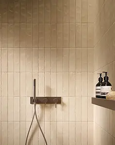 Background tile, Effect brick, Color beige, Glazed porcelain stoneware, 6x24 cm, Finish matte