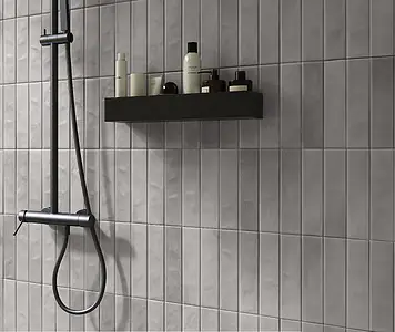 Background tile, Effect brick, Color grey, Glazed porcelain stoneware, 6x24 cm, Finish matte