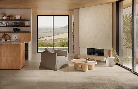 Background tile, Effect brick, Color beige, Glazed porcelain stoneware, 6x24 cm, Finish matte
