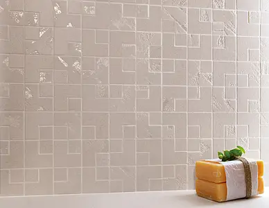 Mosaic tile, Effect terracotta, Color white, Ceramics, 30.5x30.5 cm, Finish matte