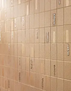 Mozaïek, Effect terracotta-look, Kleur beige, Keramiek, 30.5x30.5 cm, Oppervlak mat