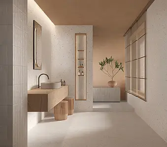 Hintergrundfliesen, Optik terrazzo, Farbe weiße,multicolor, Keramik, 50x120 cm, Oberfläche matte