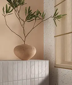 Background tile, Effect terrazzo, Color white,multicolor, Ceramics, 50x120 cm, Finish matte