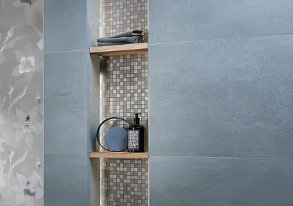 Mosaico, Efecto hormigón, Color gris, Cerámica, 30.5x30.5 cm, Acabado mate