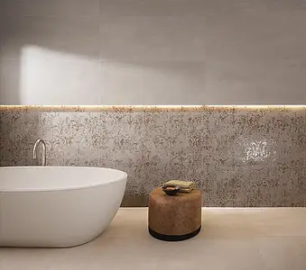Piastrella di fondo, Effetto cemento, Colore marrone, Stile orientale, Ceramica, 50x120 cm, Superficie opaca