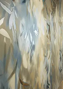 Bakgrundskakel, Färg flerfärgade, Stil hanverksmässig, Oglaserad granitkeramik, 120x278 cm, Yta matt