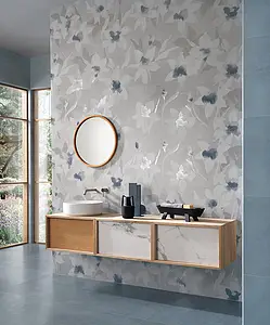 Background tile, Effect concrete, Color grey,sky blue, Style handmade, Ceramics, 50x120 cm, Finish matte
