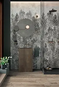 Bakgrunnsflis, Farge grå, Glasert porselenssteintøy, 120x280 cm, Overflate sklisikker