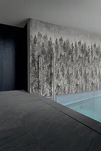 Фоновая плитка, Цвет серый, Глазурованный керамогранит, 120x280 см, Поверхность противоскользящая