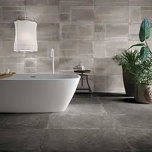 Background tile, Effect concrete, Color grey, Unglazed porcelain stoneware, 40x80 cm, Finish antislip