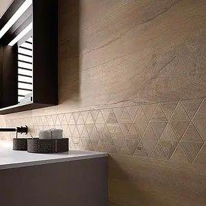 Background tile, Effect wood, Color brown, Unglazed porcelain stoneware, 26x200 cm, Finish antislip