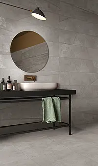 Background tile, Effect concrete, Color grey, Unglazed porcelain stoneware, 30x120 cm, Finish antislip