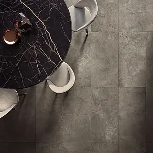 Grundflise, Effekt beton, Farve brun, Uglaseret porcelænsstentøj, 60x120 cm, Overflade skridsikker