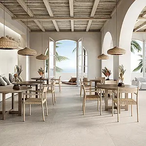 Background tile, Effect other stones, Color beige, Unglazed porcelain stoneware, 120x120 cm, Finish antislip