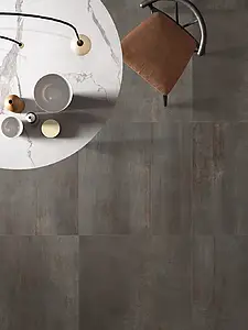 Piastrella di fondo, Effetto metallo, Colore marrone, Gres porcellanato smaltato, 80x80 cm, Superficie antiscivolo