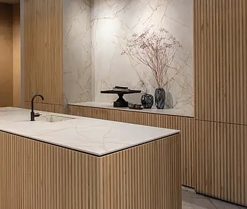 Background tile, Effect other marbles, Color beige,white, Unglazed porcelain stoneware, 120x120 cm, Finish polished