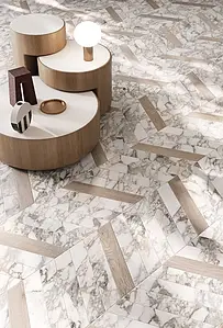 Carrelage, Effet pierre,autres types de marbre, Teinte blanche, 7.5x40.7 cm, Surface antidérapante
